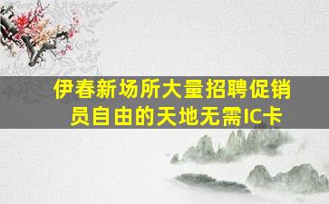 伊春新场所大量招聘促销员自由的天地无需IC卡